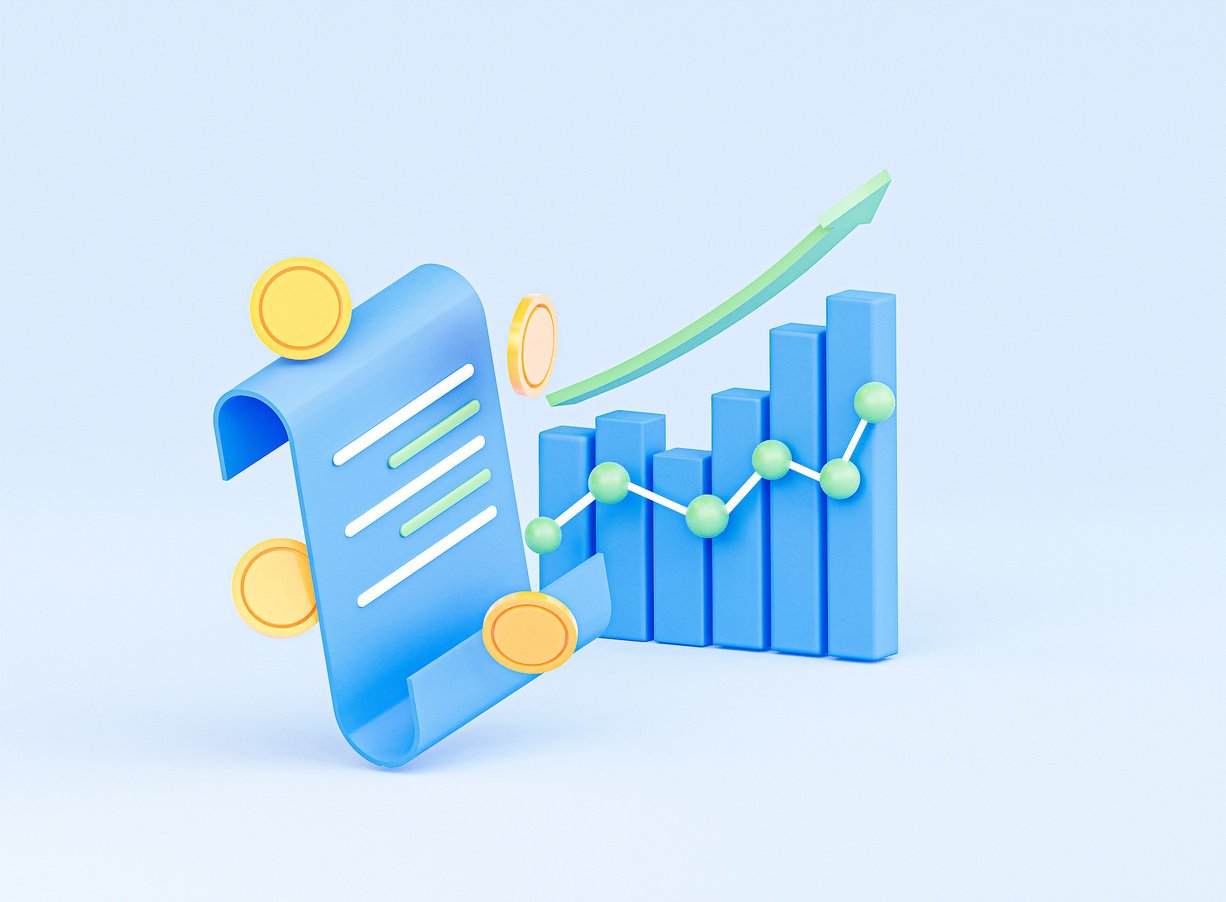 Analytical business report. Data verification. 3d rendering