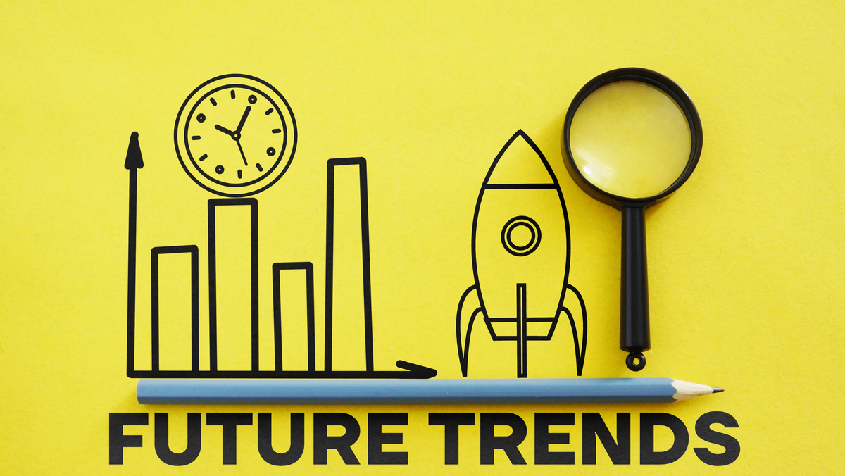 Future trends are shown using the text